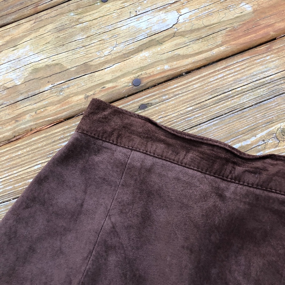Vintage Ann Taylor brown suede midi pencil skirt 4 - Picture 6 of 7